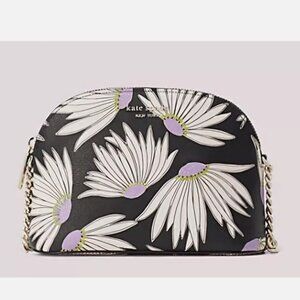 Kate Spade PVC Spencer Falling Flower Small Dome Crossbody Bag Black Multi